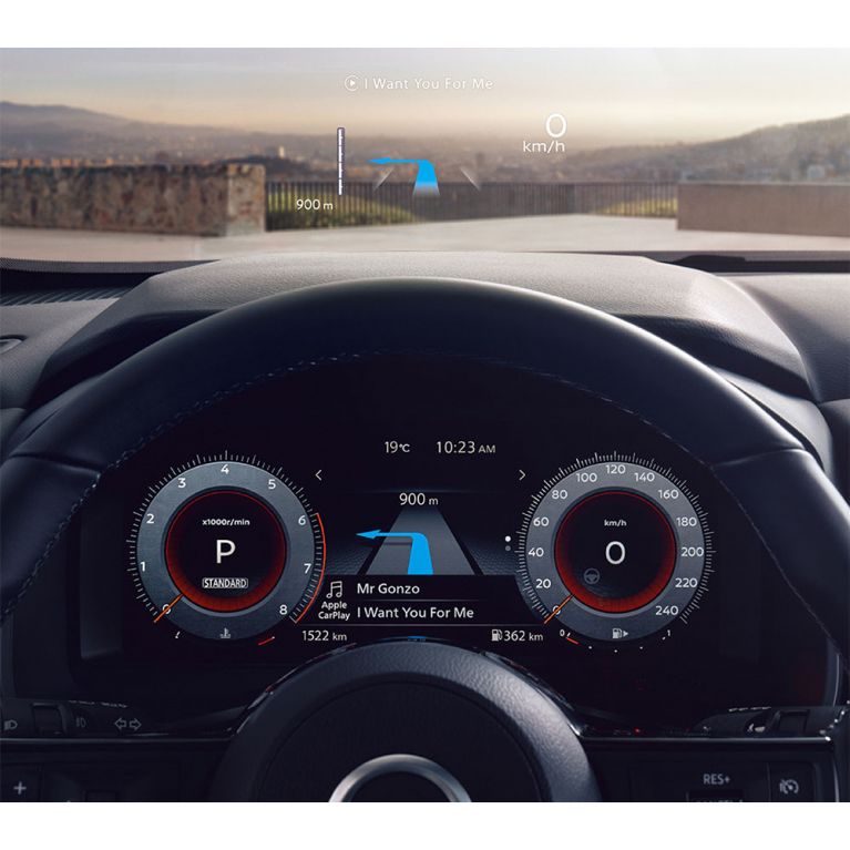 Nový Nissan Qashqai 2022, 2023 display, prístrojový panel, technológie, zobrazenie esty na prístrojovej doske