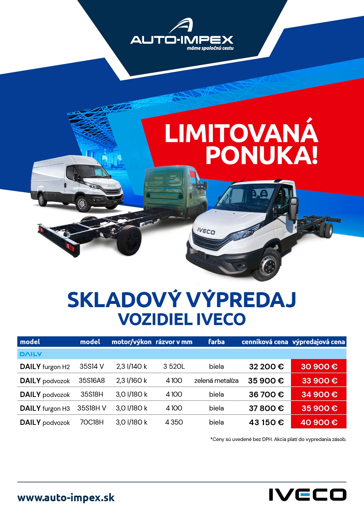 Skladový výpredaj vozidiel Iveco, akcia a limitovaná ponuka