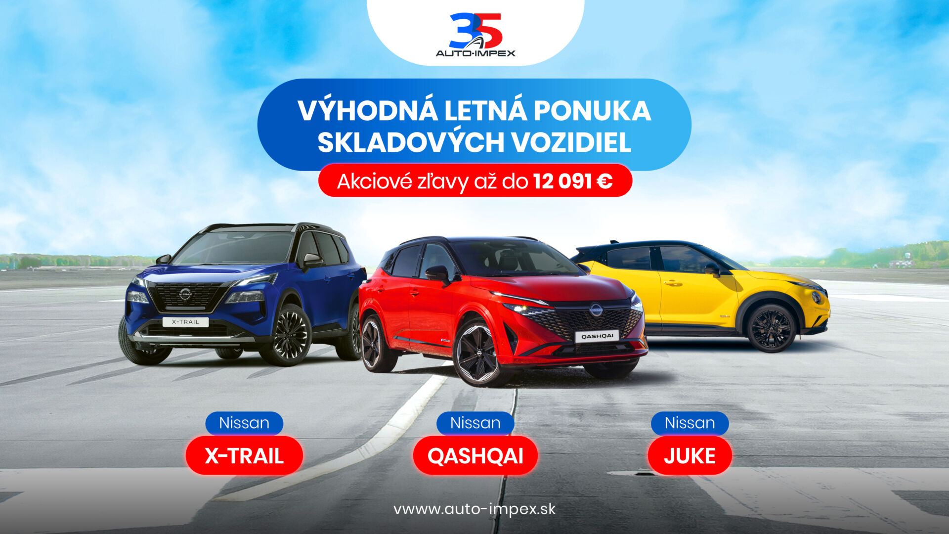 Výpredaj skladu Nissan: Letná ponuka skladových vozidiel so zľavou až do 12 091 €