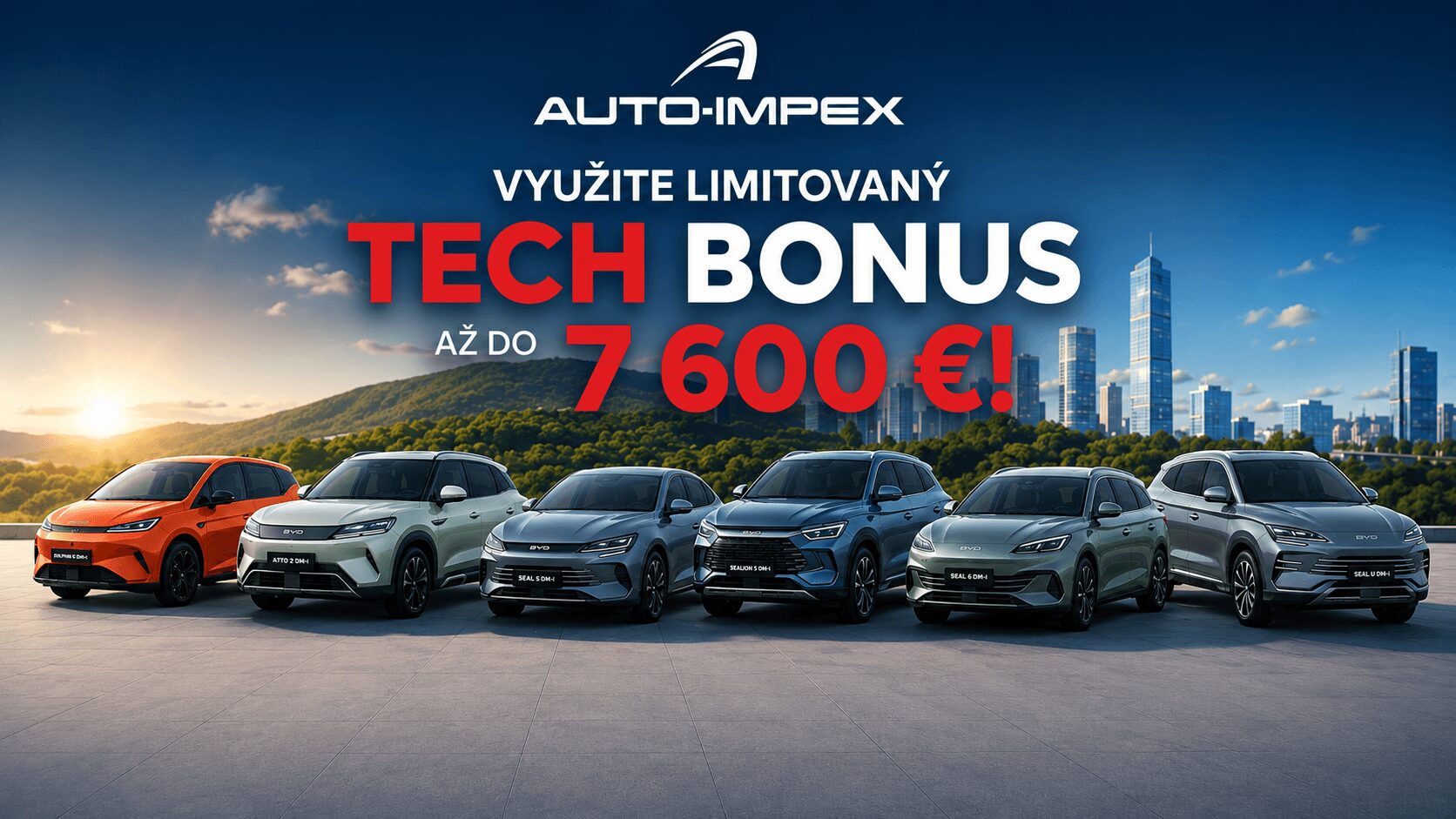 BYD Akcia v Auto-Impex: Využite limitovaný TECH Bonus až do 7 600 €!